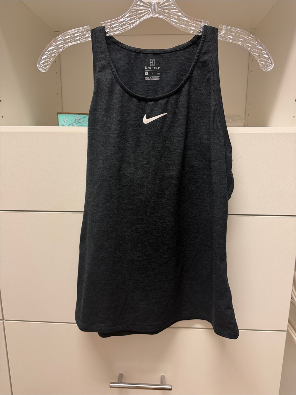 Nike Black Dri-FIT Athletic Tank Top with White Swoosh